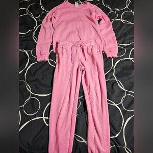 Athletic Works Pink Sweat Pants and Shirt Set - Size L 10-12 Girls.